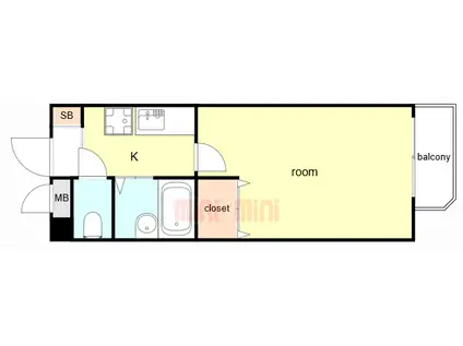 ヴェルビュ桜町(1K/5階)の間取り写真