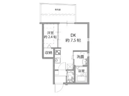 メゾンKPC(1LDK/1階)の間取り写真