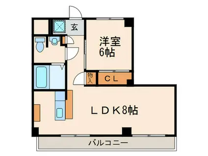 フローラルハイム(1LDK/4階)の間取り写真