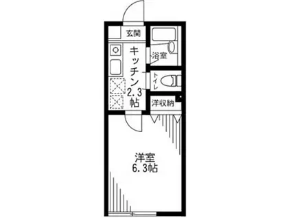 フルールハイム(1K/1階)の間取り写真