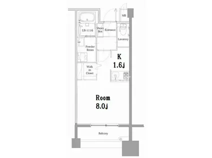 エンクレスト呉服町(1K/12階)の間取り写真