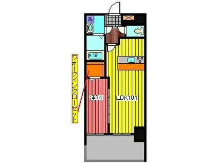 BELLAGIO川口本町(1LDK/10階)の間取り写真