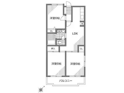 ウィンダム宮前(3LDK/2階)の間取り写真