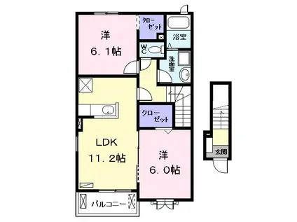 ラヴァーズ E(2LDK/2階)の間取り写真