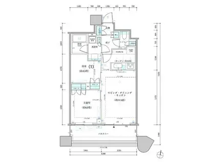 パークタワー勝どきサウス(2LDK/9階)の間取り写真
