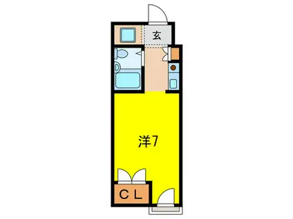 ラ・ブリーズ西芦屋(ワンルーム/2階)の間取り写真