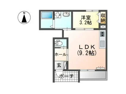 コンフォートMILTY(1LDK/1階)の間取り写真