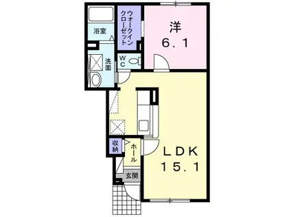 レガーレII(1LDK/1階)の間取り写真