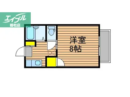 YプラッツB(1K/1階)の間取り写真