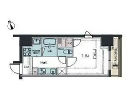 ラグゼナ平和島(1K/10階)の間取り写真