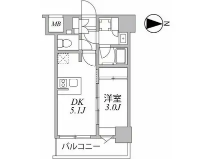 SYFORME住吉(1DK/3階)の間取り写真