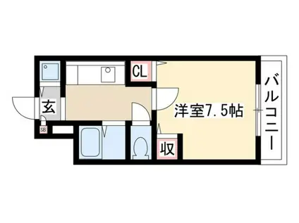 エストゥディオ(1K/3階)の間取り写真