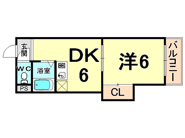 ハイツソレイユ(1DK/3階)の間取り写真