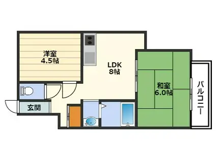 第3カワイハイツ(2DK/5階)の間取り写真