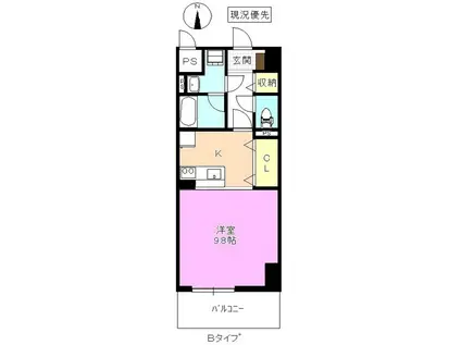 グランセル表参道(1K/7階)の間取り写真