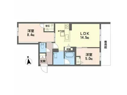 シャーメゾンプレミアム(2LDK/1階)の間取り写真