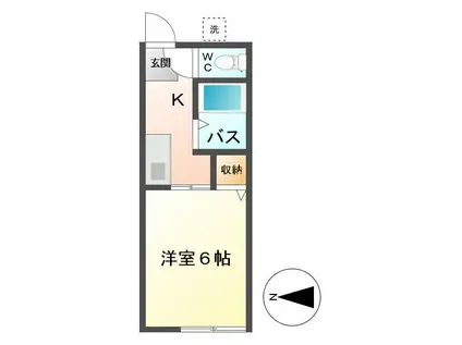 シティハイム山崎A(1K/1階)の間取り写真