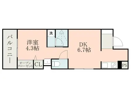 SEPLUS西千石(1DK/5階)の間取り写真