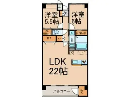 セント・アロマ(2LDK/3階)の間取り写真