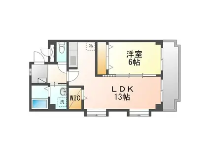 丸福マンション(1LDK/4階)の間取り写真