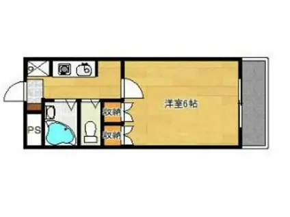 ウエルカムハウス(1K/3階)の間取り写真