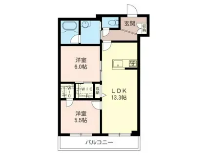 BELLTREE絆(2LDK/3階)の間取り写真