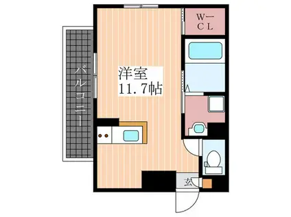 PLEIN SOLEIL平良山手(ワンルーム/3階)の間取り写真