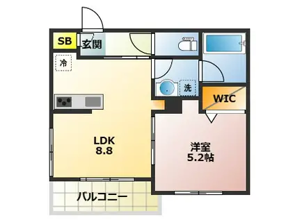 INNERHALB(1LDK/1階)の間取り写真