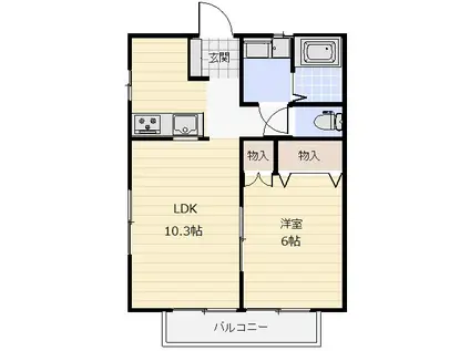 パストラル吉野(1LDK/2階)の間取り写真