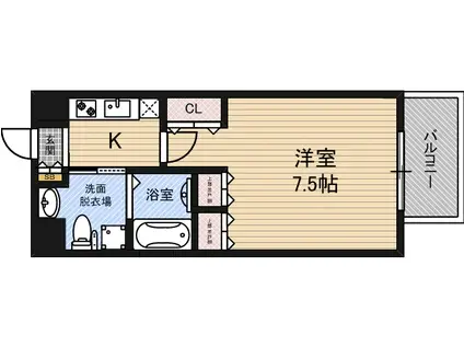 T´S SQUARE大阪城(1K/7階)の間取り写真