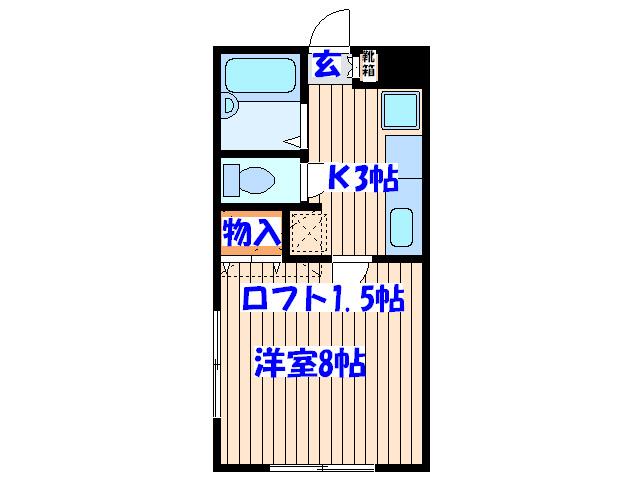 アラモード八乙女II(1K/1階)の間取り写真