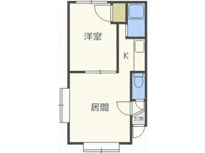 コートエクシードC棟(1LDK/2階)の間取り写真