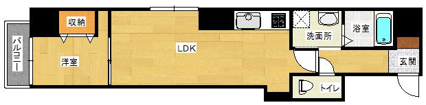 月光東蟹屋(1LDK/3階)の間取り写真