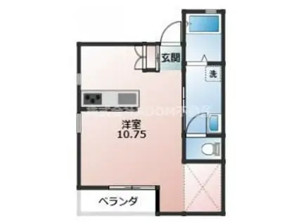 ラパン郡元(ワンルーム/2階)の間取り写真