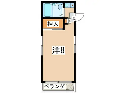 第2橘ハイツ(ワンルーム/2階)の間取り写真