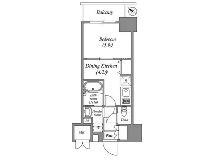 オーパスホームズ南行徳(1DK/5階)の間取り写真