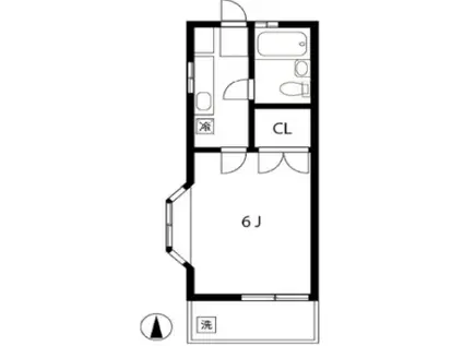 ホワイトキャビン(1K/2階)の間取り写真