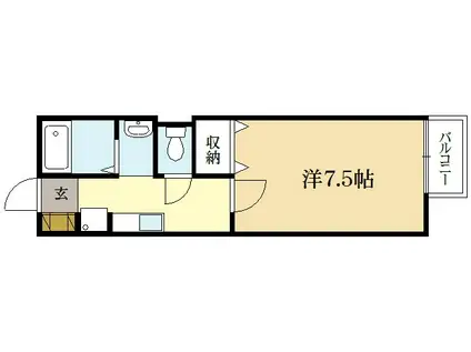 エランピタール北山(1K/2階)の間取り写真