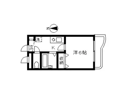 玉学サイドパレスIII(1K/3階)の間取り写真