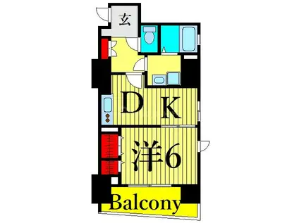 フィルモアワン(1DK/9階)の間取り写真