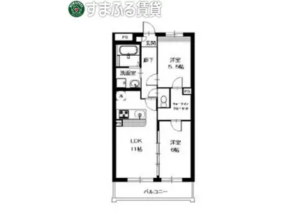 OIKOS ORO (2LDK/4階)の間取り写真