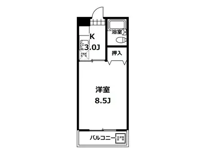滝坂ハイツ(1K/1階)の間取り写真