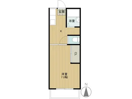 オーバル西船橋(1K/1階)の間取り写真