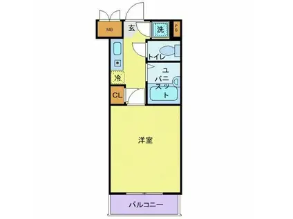 ルーブル都立大学(1K/4階)の間取り写真