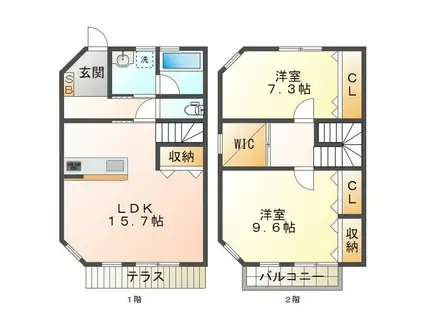 シオン大谷(2SLDK/2階)の間取り写真