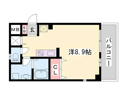 サクシード姫路駅南(ワンルーム/2階)の間取り写真