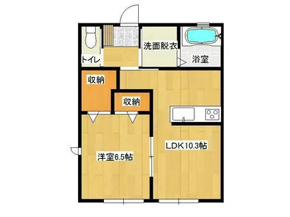 イルーチェ川内駅(1LDK/2階)の間取り写真