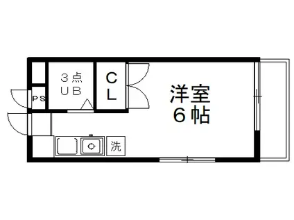 コーポウィングII(ワンルーム/2階)の間取り写真