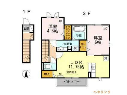 ストーリア小幡(2LDK/2階)の間取り写真