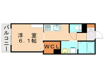 シャーメゾン高宮ペルーレ(1K/2階)の間取り写真